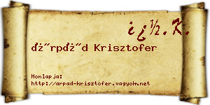 Árpád Krisztofer névjegykártya