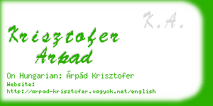 krisztofer arpad business card