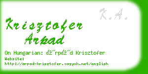 krisztofer arpad business card